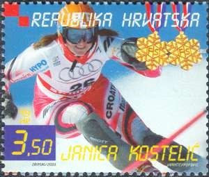 POBJEDE JANICE I IVICE KOSTELIĆA NA SVJETSKOM PRVENSTVU U ALPSKOMSKIJANJU, St. Moritz 2003 - JANICA KOSTELIĆ