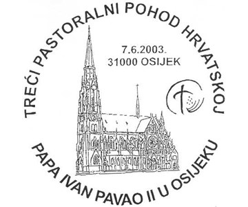 TREĆI PASTORALNI POHOD U HRVATSKOJ - PAPA IVAN PAVAO II U OSIJEKU