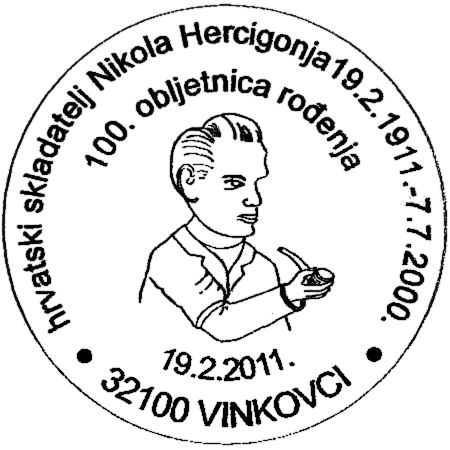 HRVATSKI SKLADATELJ NIKOLA HERCIGONJA 19. 2. 1911. - 7. 7. 2000.<BR>100. OBLJETNICA ROĐENJA