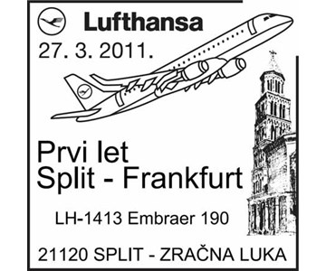 Prvi let Split - Frankfurt LH-1413 Embraer 190